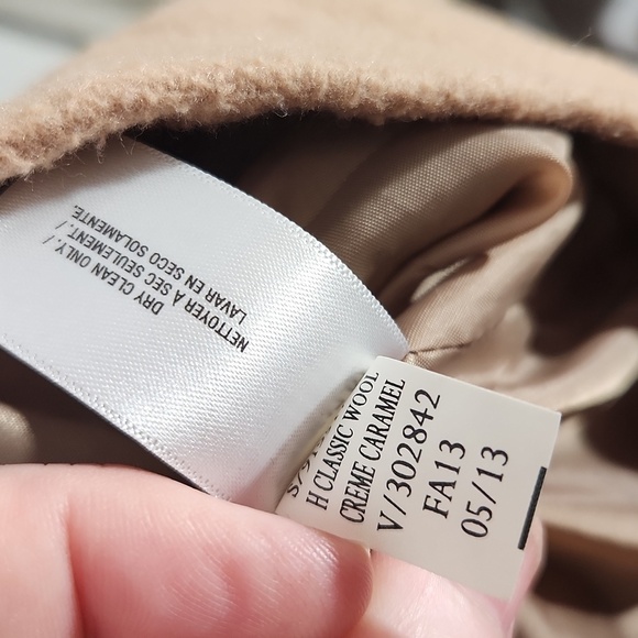 Old Navy Coat Pea Coat Medium Wool Blend Creme Carmel Light Brown Tan - Picture 9 of 14